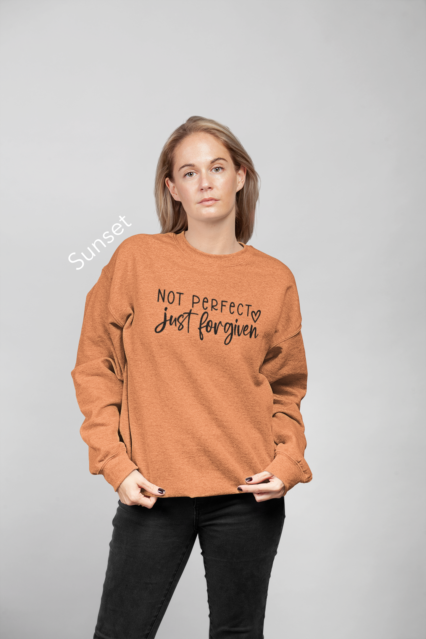 Not Perfect, Just Forgiven Vinyl Graphic Tee or Crewneck Sweatshirt