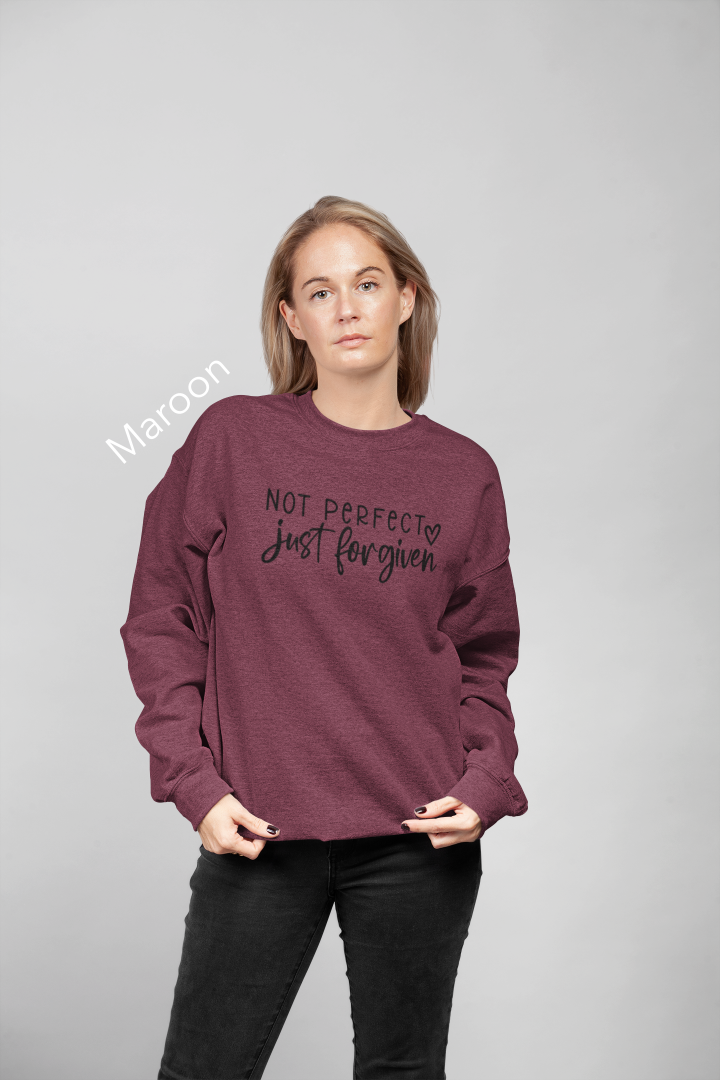 Not Perfect, Just Forgiven Vinyl Graphic Tee or Crewneck Sweatshirt