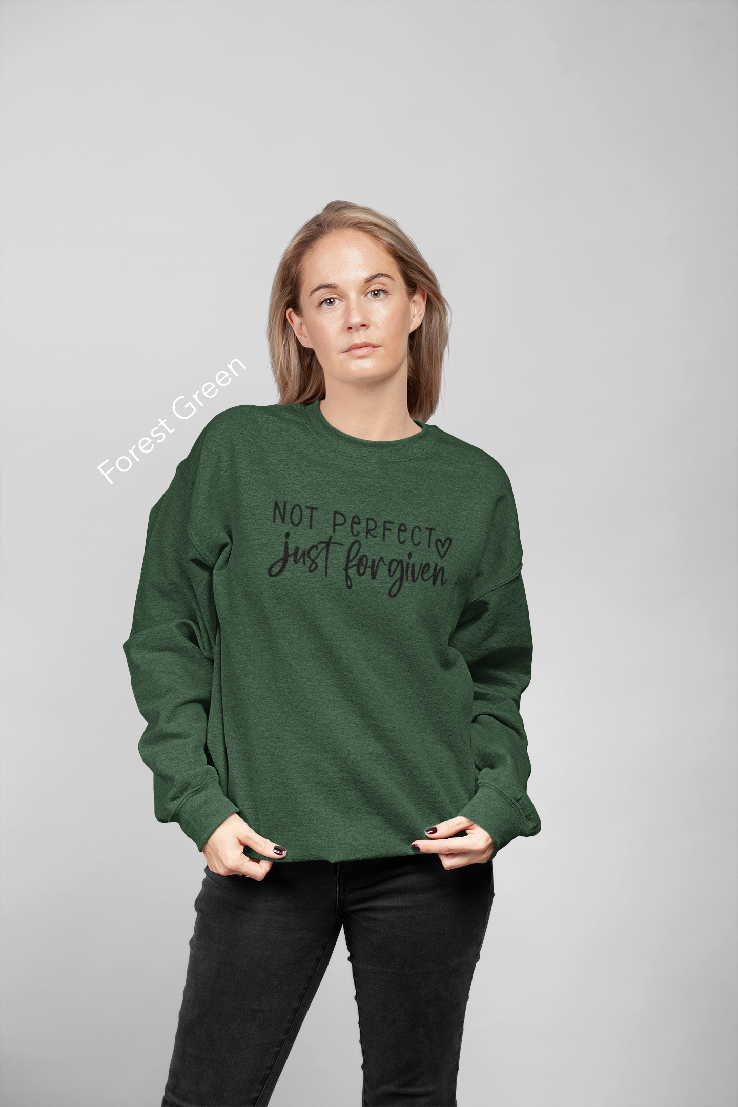 Not Perfect, Just Forgiven Vinyl Graphic Tee or Crewneck Sweatshirt