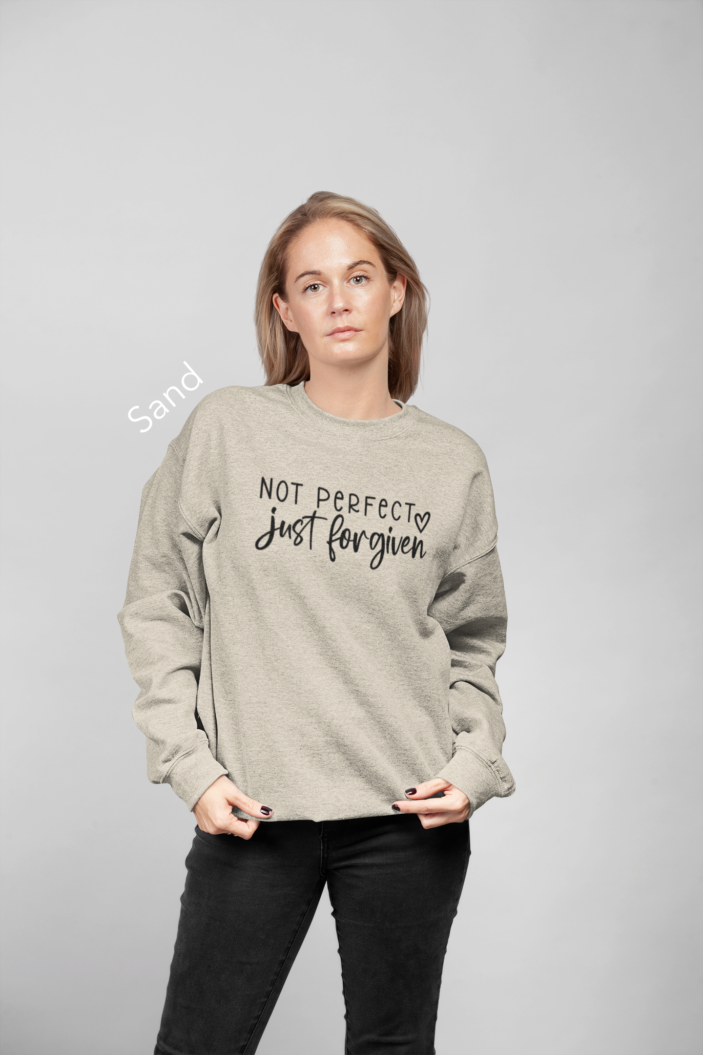 Not Perfect, Just Forgiven Vinyl Graphic Tee or Crewneck Sweatshirt