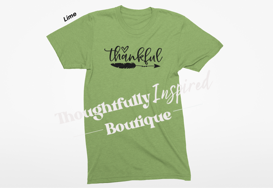 Thankful (with Arrow) Custom T-Shirt or Crewneck Sweatshirt