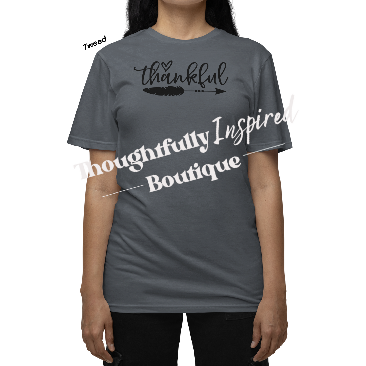 Thankful (with Arrow) Custom T-Shirt or Crewneck Sweatshirt