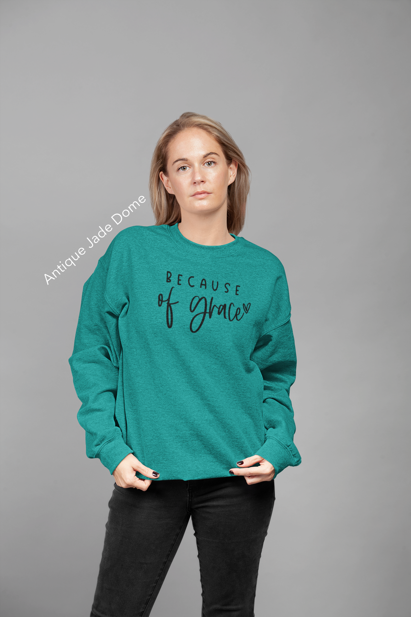 Because of Grace Vinyl Graphic Tee or Crewneck Sweatshirt