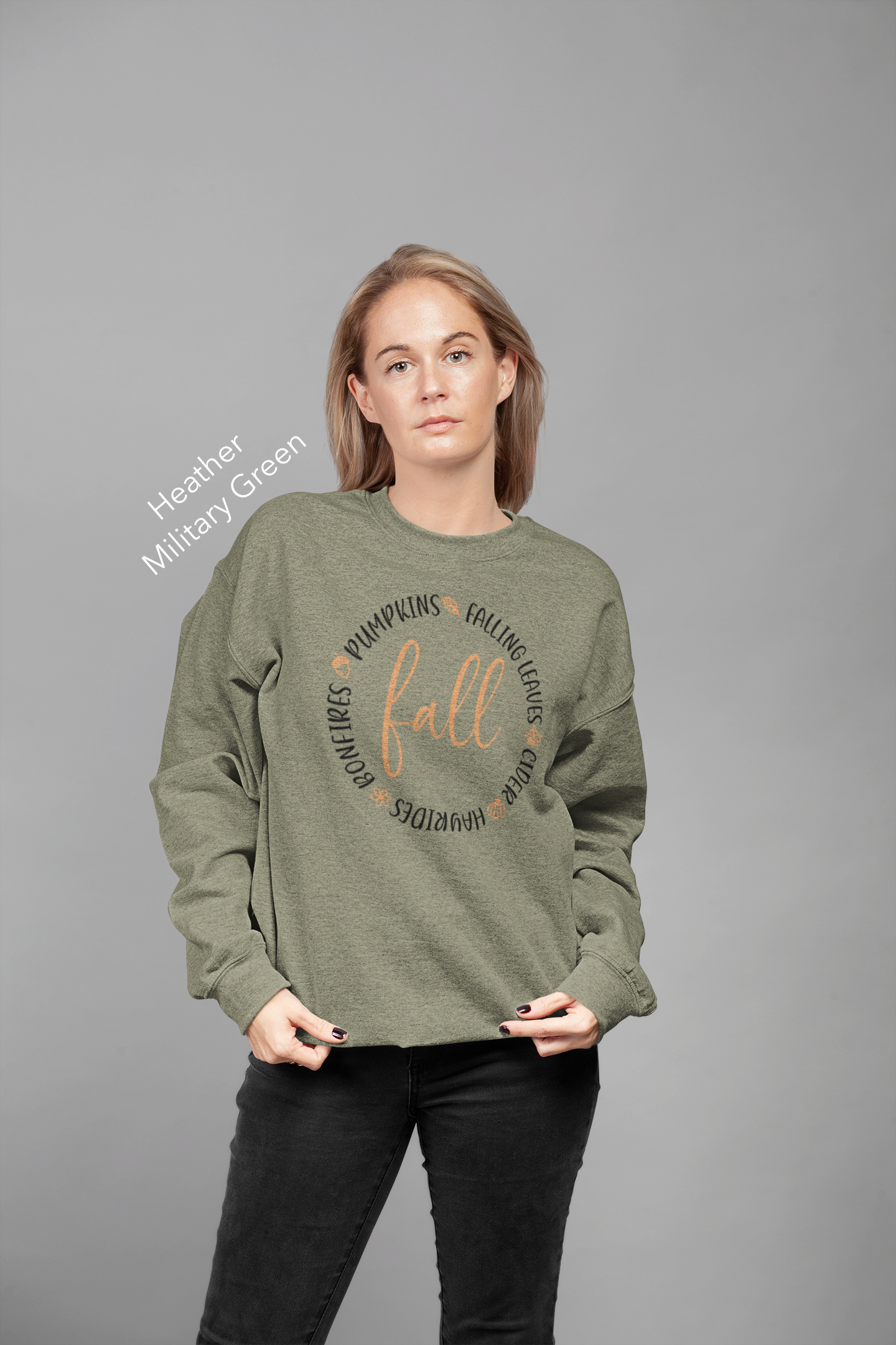 Fall Circle Vinyl Graphic Tee or Crewneck Sweatshirt