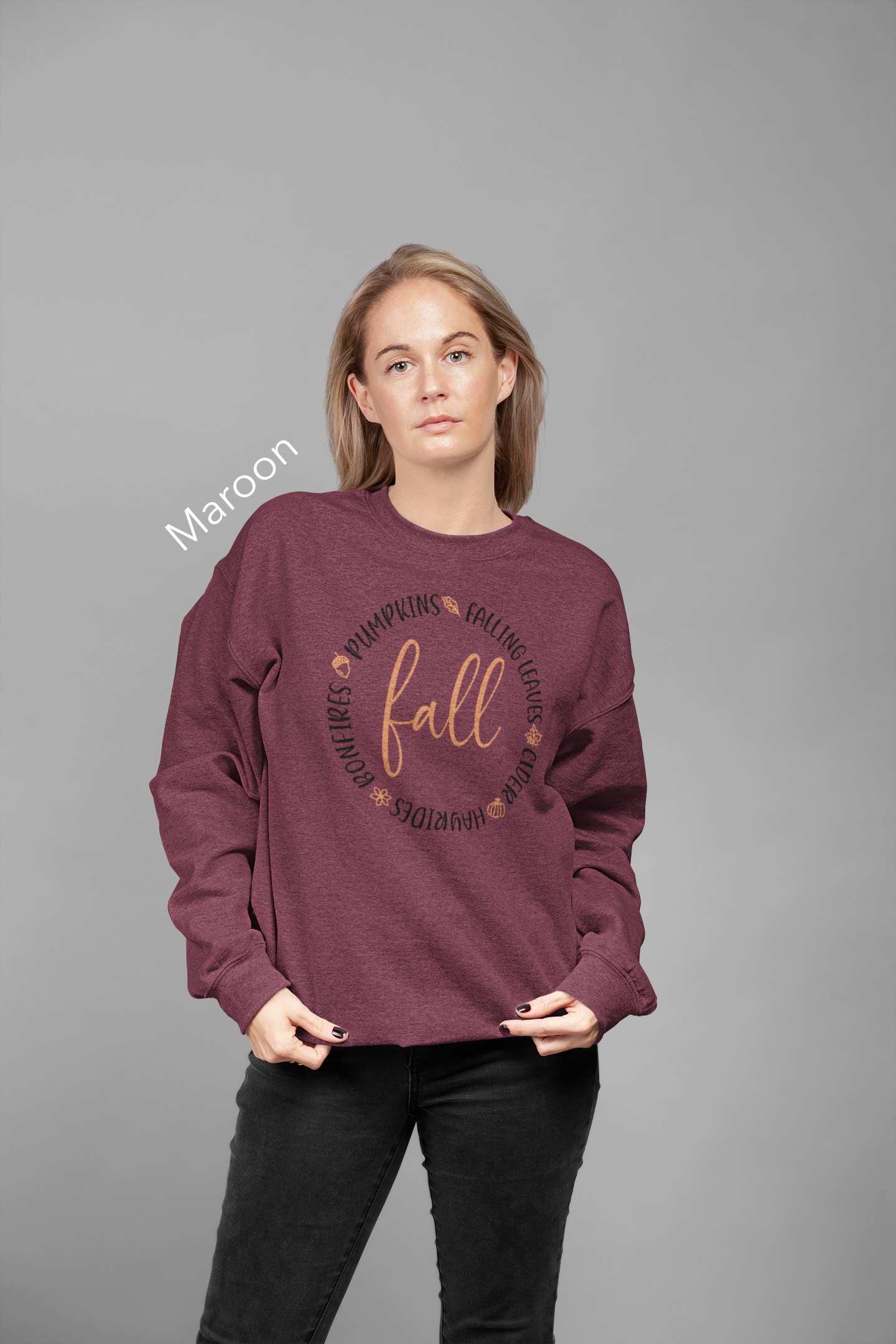 Fall Circle Vinyl Graphic Tee or Crewneck Sweatshirt