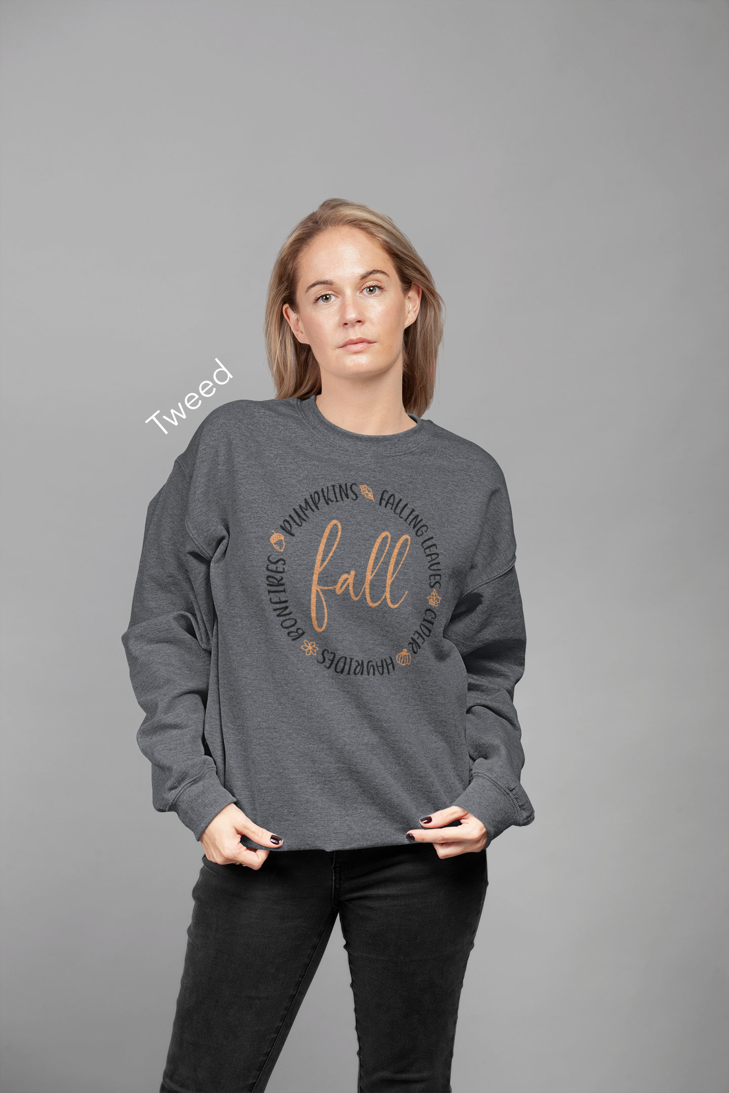 Fall Circle Vinyl Graphic Tee or Crewneck Sweatshirt