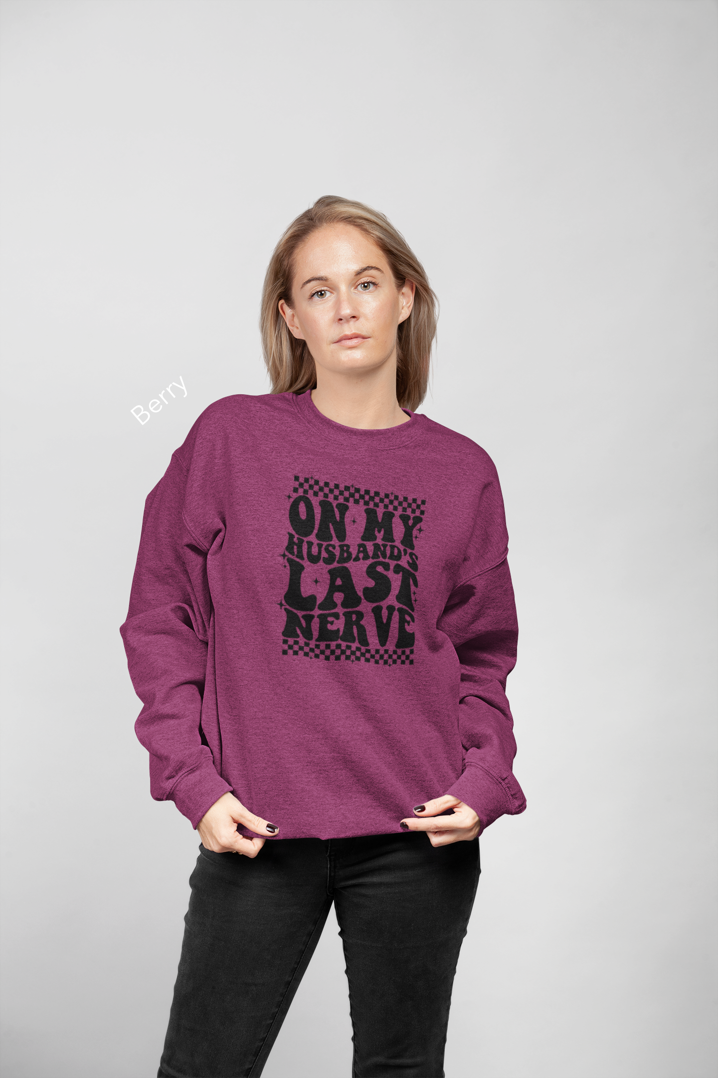 On My Husband’s Last Nerve Vinyl Graphic Tee or Crewneck Sweatshirt