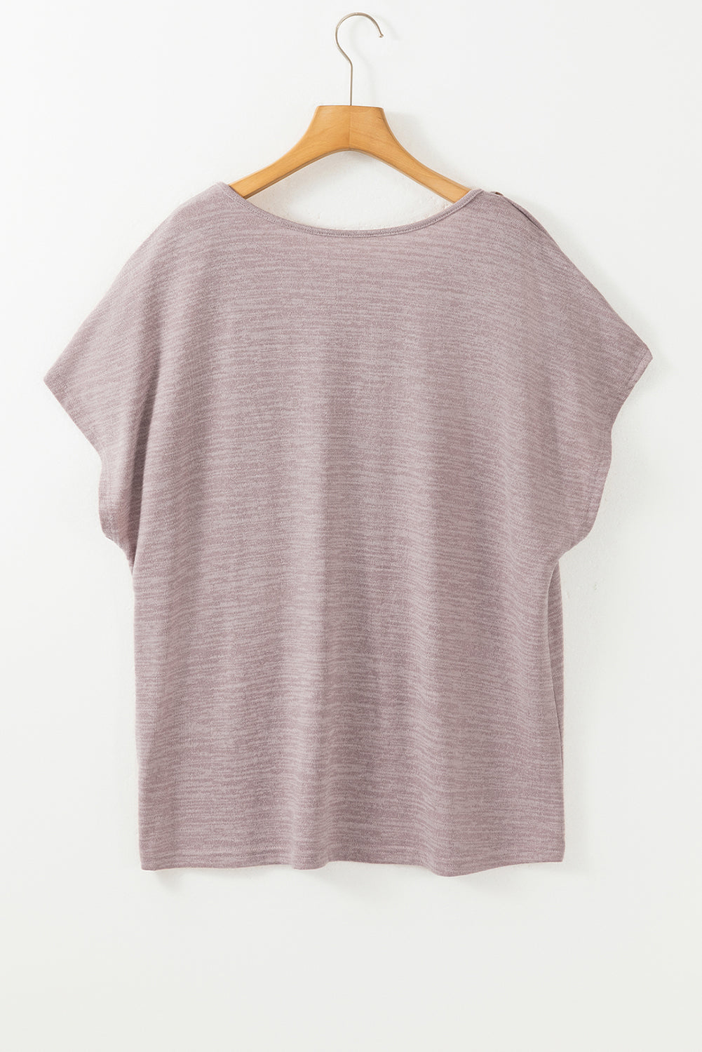 Delicacy Plus Size Button Detail Batwing Sleeve Tee