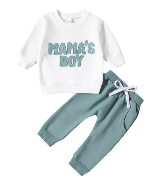 Children's Cotton Round Neck Autumn Clothing Set - Baby Mama's Boy