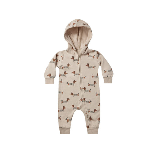 Cartoon Animal Print Pattern Zipper Design Full Romper