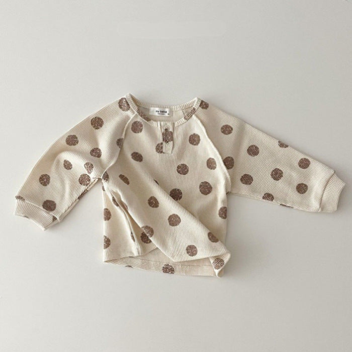 Boys or girls Baby Striped & Polka Dot Pattern & Solid Color Loose Comfort Shirt