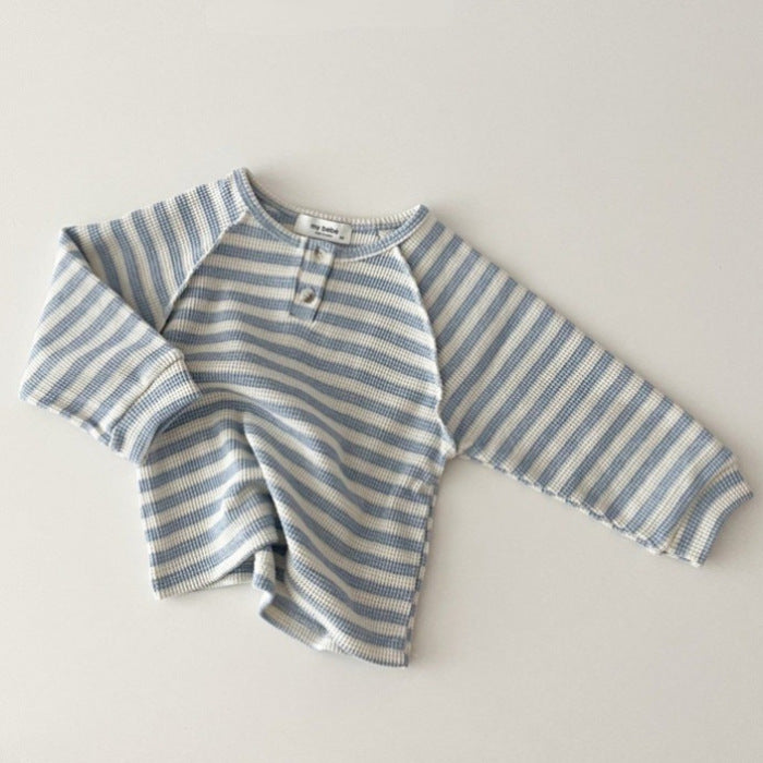 Boys or girls Baby Striped & Polka Dot Pattern & Solid Color Loose Comfort Shirt