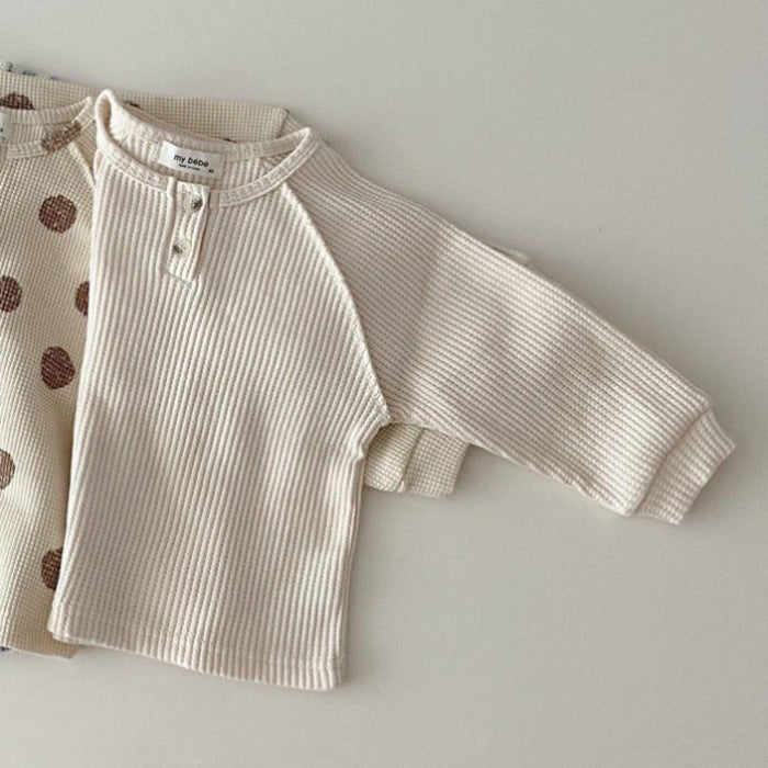 Boys or girls Baby Striped & Polka Dot Pattern & Solid Color Loose Comfort Shirt