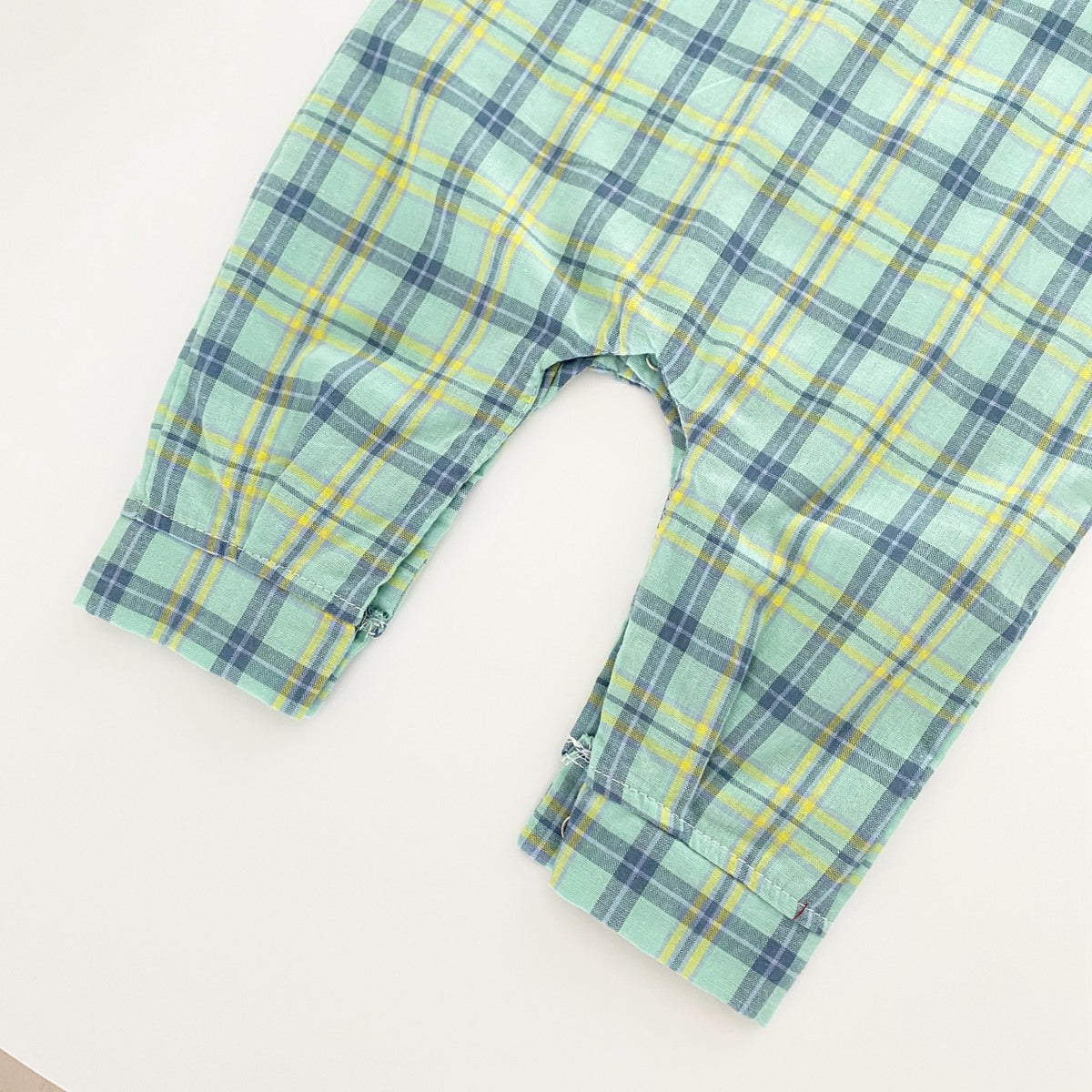 Boys Classic Plaid Pattern Romper